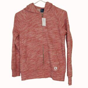 GapFit Girls XL (12) Marled Orange Zip-Up Hoodie Lightweight Jacket